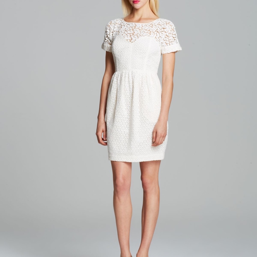 Catherine Malandrino White Lace Wedding Dress